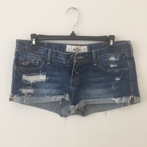 Cuffed Distressed Jean Shorts - Hollister